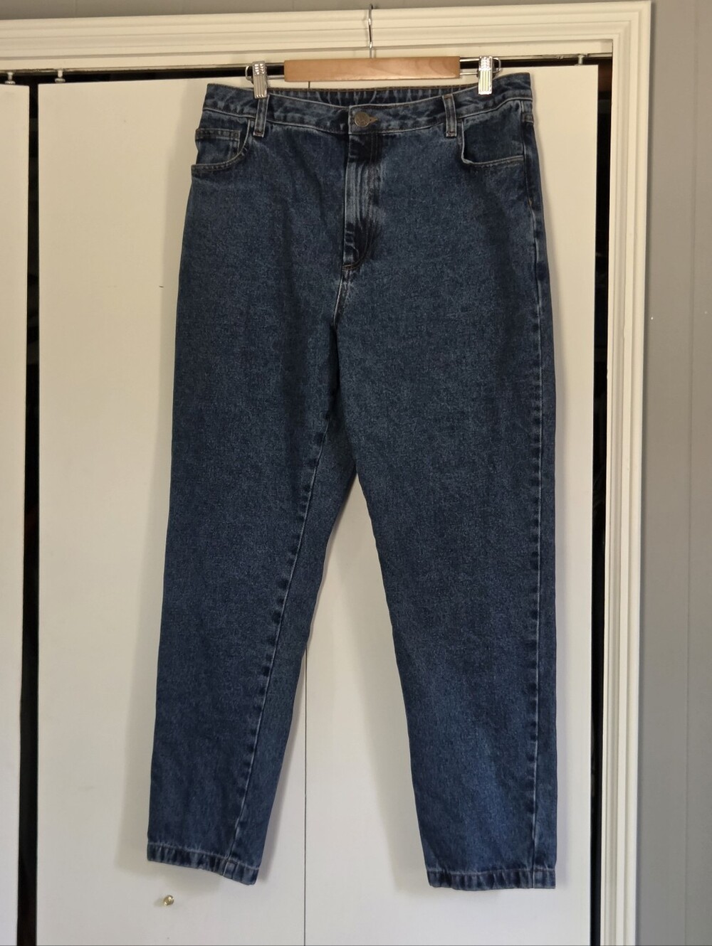 Lucy And Yak High-Waist Dark Blue Denim Mom Jeans